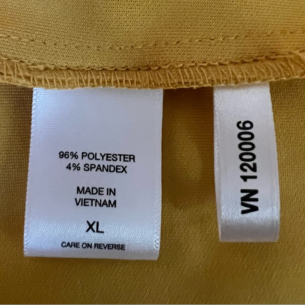 New York & Company Sleeveless Dress With Attached Belt, Back Slit, Yellow, XL - Picture 5 of 8